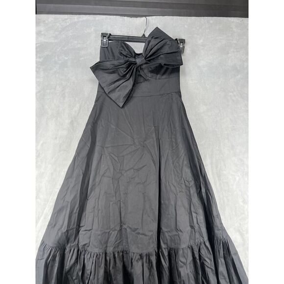 Anthropologie Hutch Bow-Tie Maxi Dress Black Strapless Size 6 - Picture 2 of 9